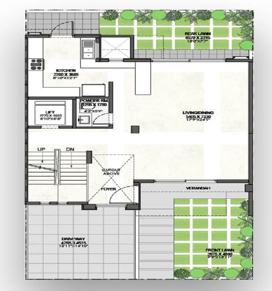 4 BHK Floor Plan
